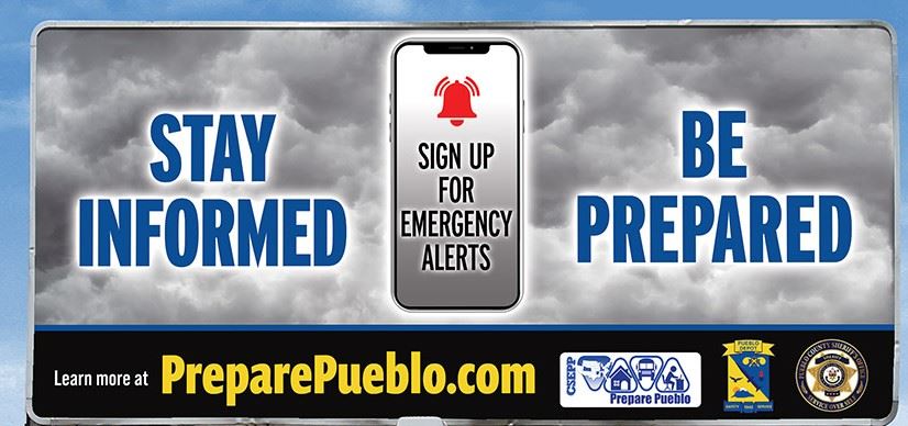Image depicts a cell-phone and invites citizens to sign up for emergency alerts